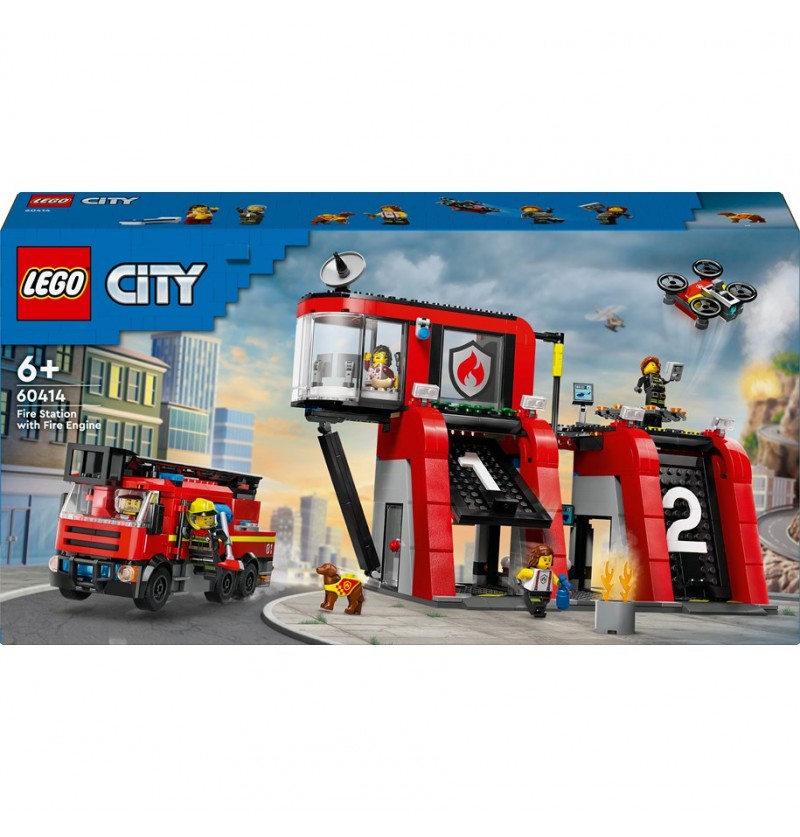 Lego City - 60414 Remiza Strażacka Z Wozem Strażackim