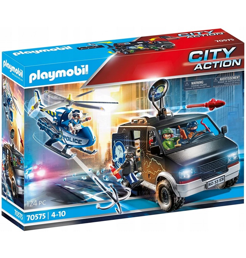 Playmobil City Action 70575 Policyjny helikopter: pościg za uciekającym samochodem