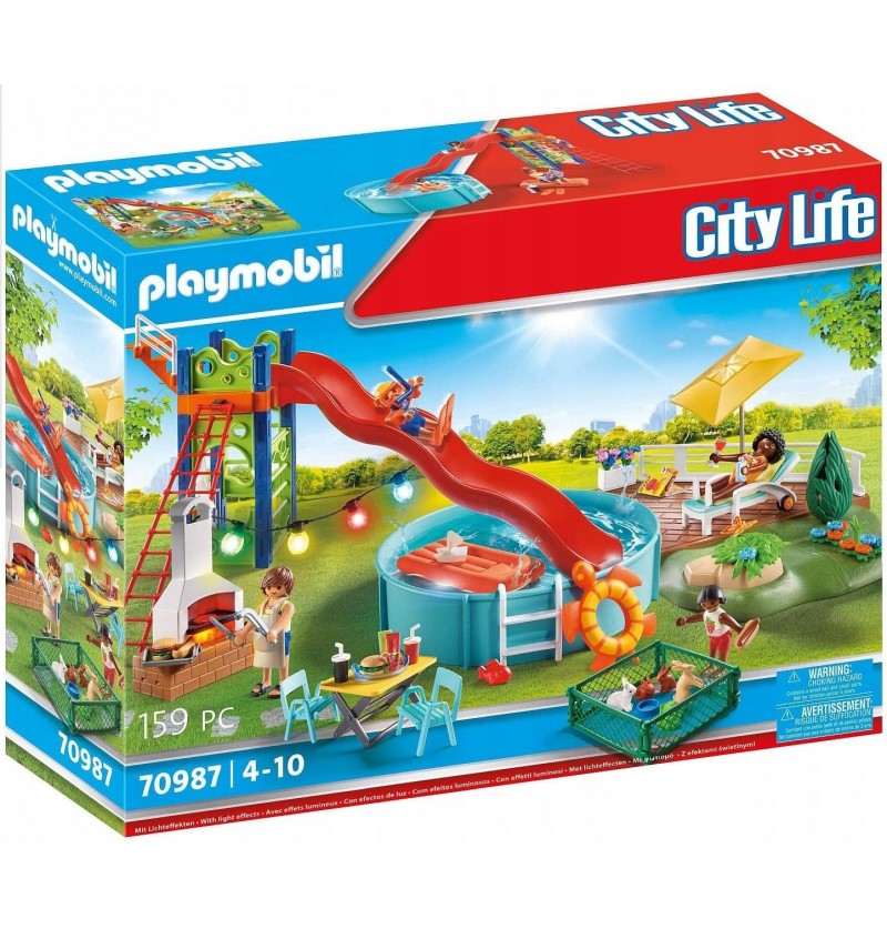 Playmobil City Life 70987 Przyjęcie przy basenie ze zjeżdżalnią