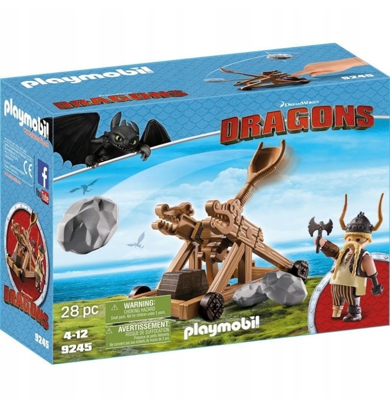 Playmobile Dragons The Nine Realms 9245 Pyskacz i katapulta