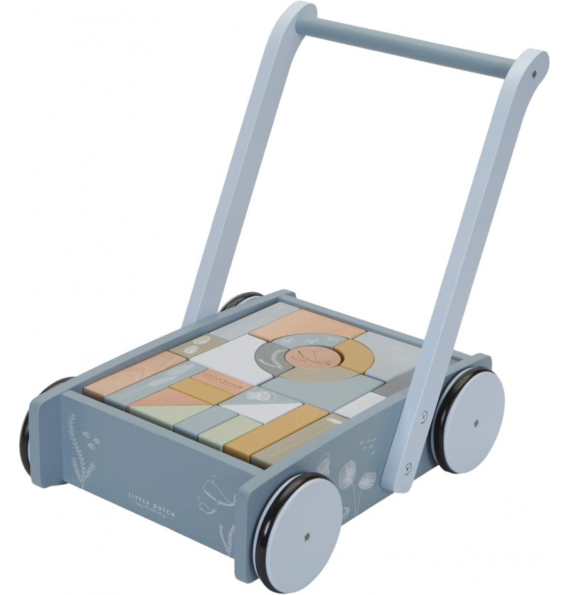 Little Dutch 7021 Drewniany wózek do zabawy Ocean Blue