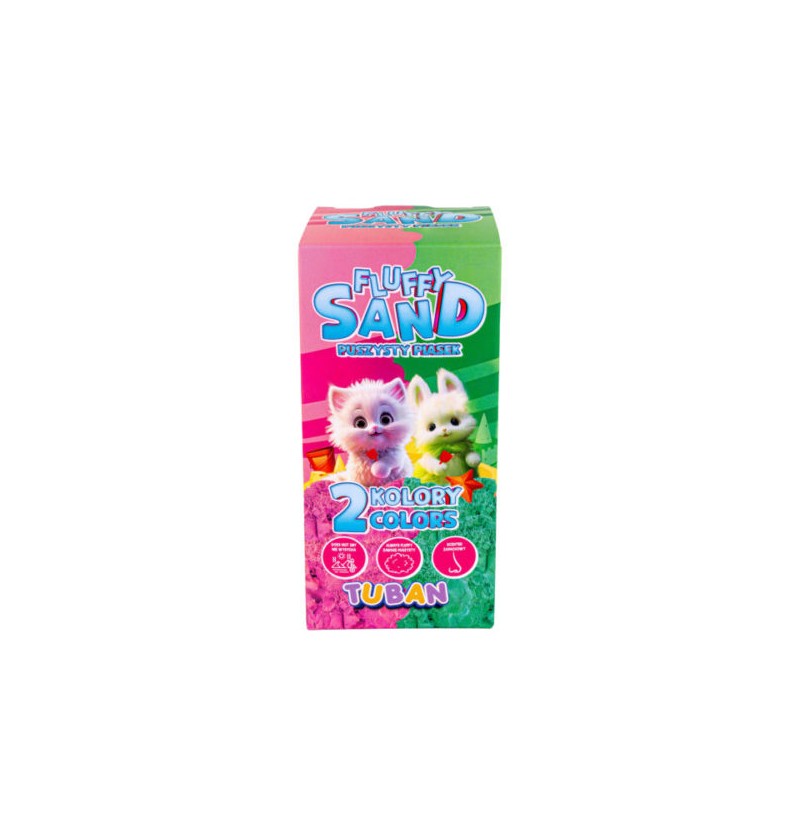 Tuban Fluffy Sand Puszysty piasek Różowy&Zielony Zestaw 2x70 g
