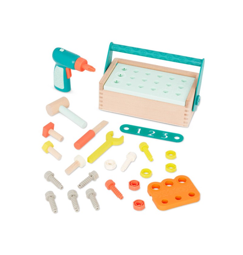 B.Toys BX2058Z Fix ‘n’ Play Kit | Skrzynka małego majsterkowicza z wiertarką