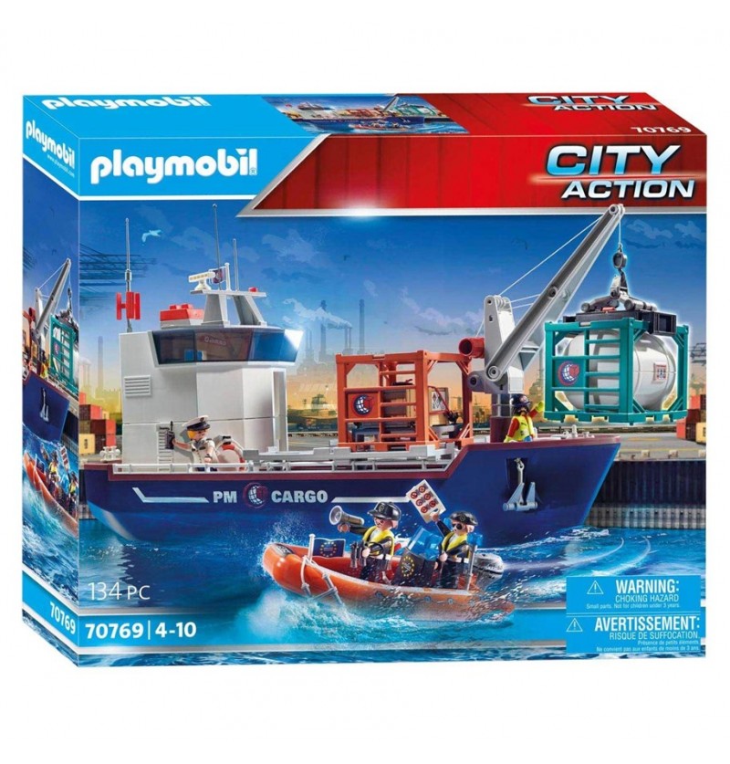 Playmobil - 70769 City Action Duży Kontenerowiec Z Łodzią
