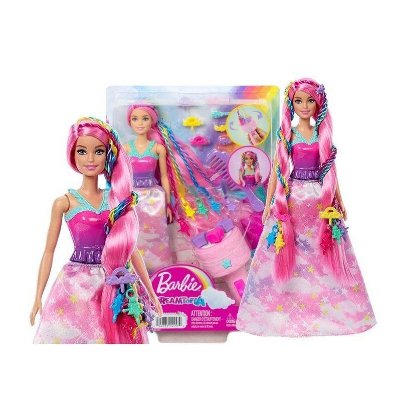 Barbie - HNJ06 Lalka Księżniczka Zakręcone Pasemka